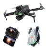 Black folding drone, silver-gray color with colorful LED light effect, gimbal camera with remote control and mobile phone stand Item Picture